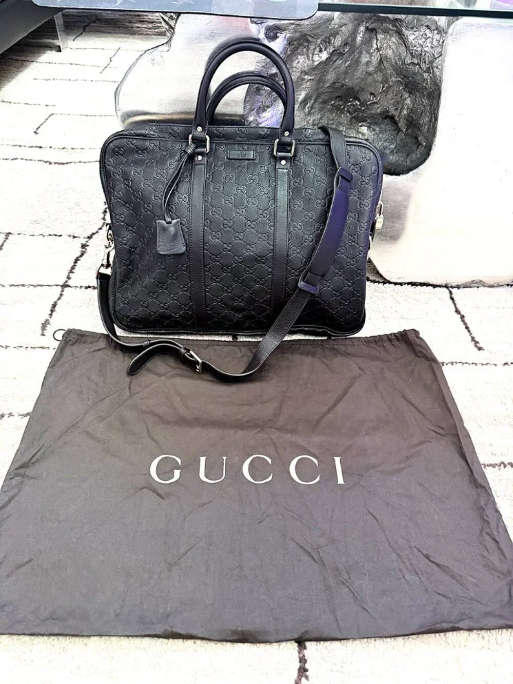 Gucci Briefcase Brown Leather Bag